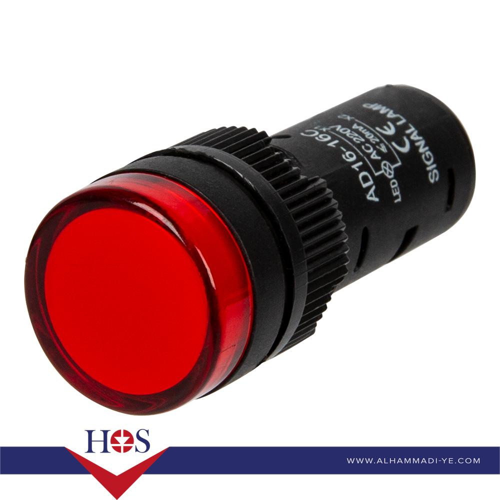 Red AC220V 16mm AD16-16E LED Power Pilot Signal Light Lamp MOQ10 لمبه اشاره طبلون احمر
