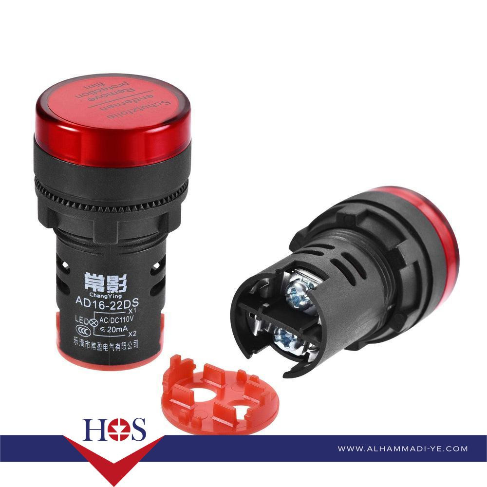 Red AC/DC24V 16mm AD16-16E LED Power Pilot Signal Light Lamp MOQ10 لمبه اشاره طبلون احمر