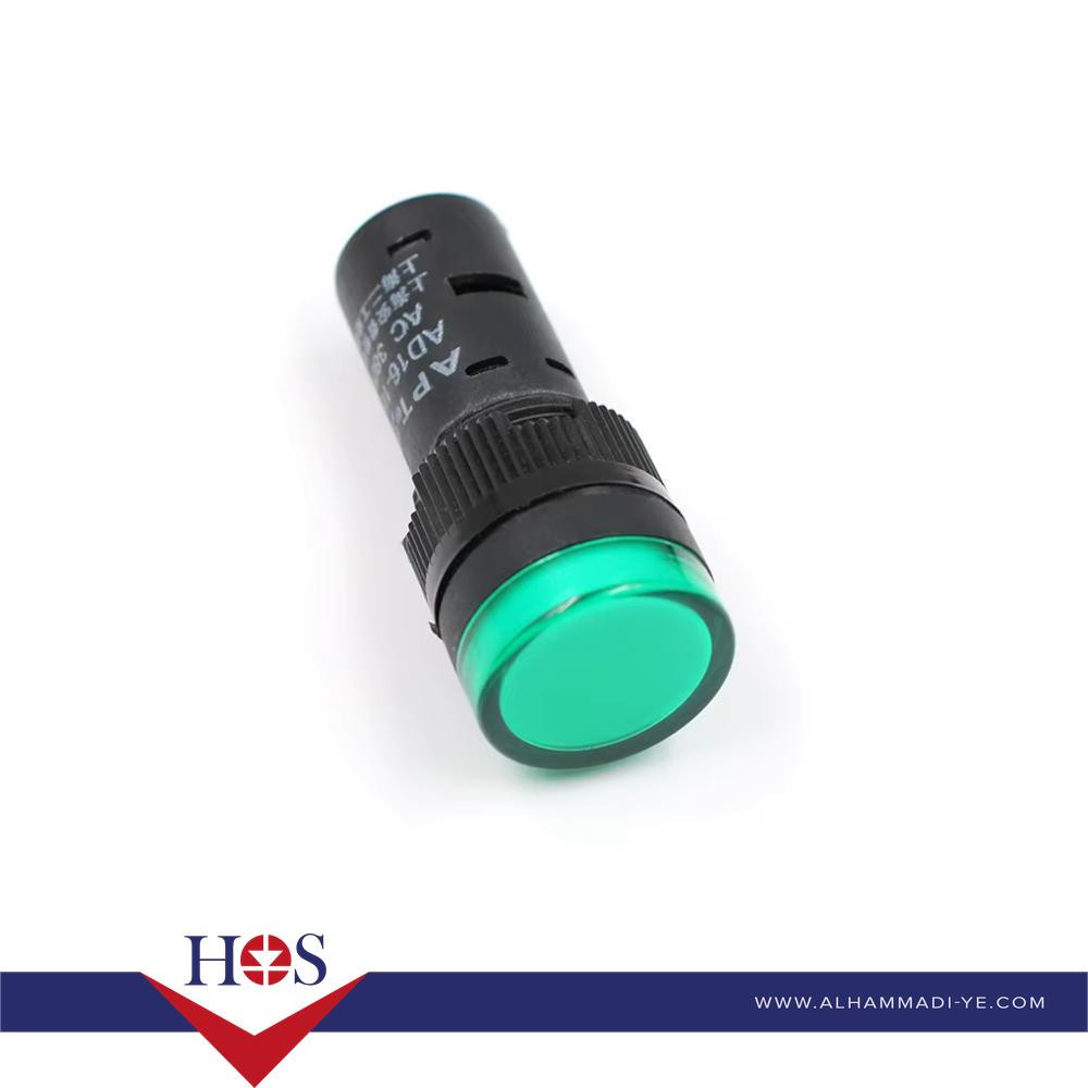 Green AC220V 16mm AD16-16E LED Power Pilot Signal Light Lamp MOQ10 لمبه اشاره طبلون اخضر