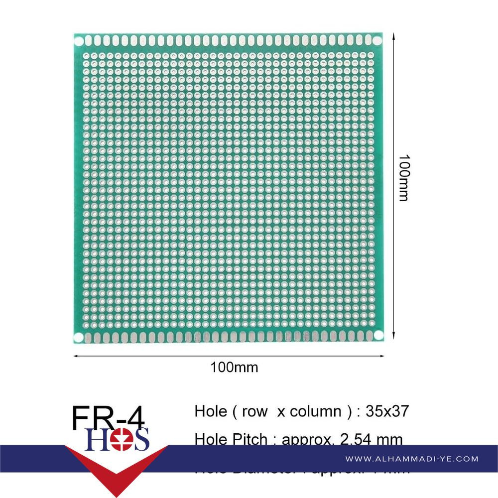 10-10cm-Universal-PCB-Prototype-Board-Single-Sided2.54mm-Hole برده تجارب اخضر مخرم  10*10 سم