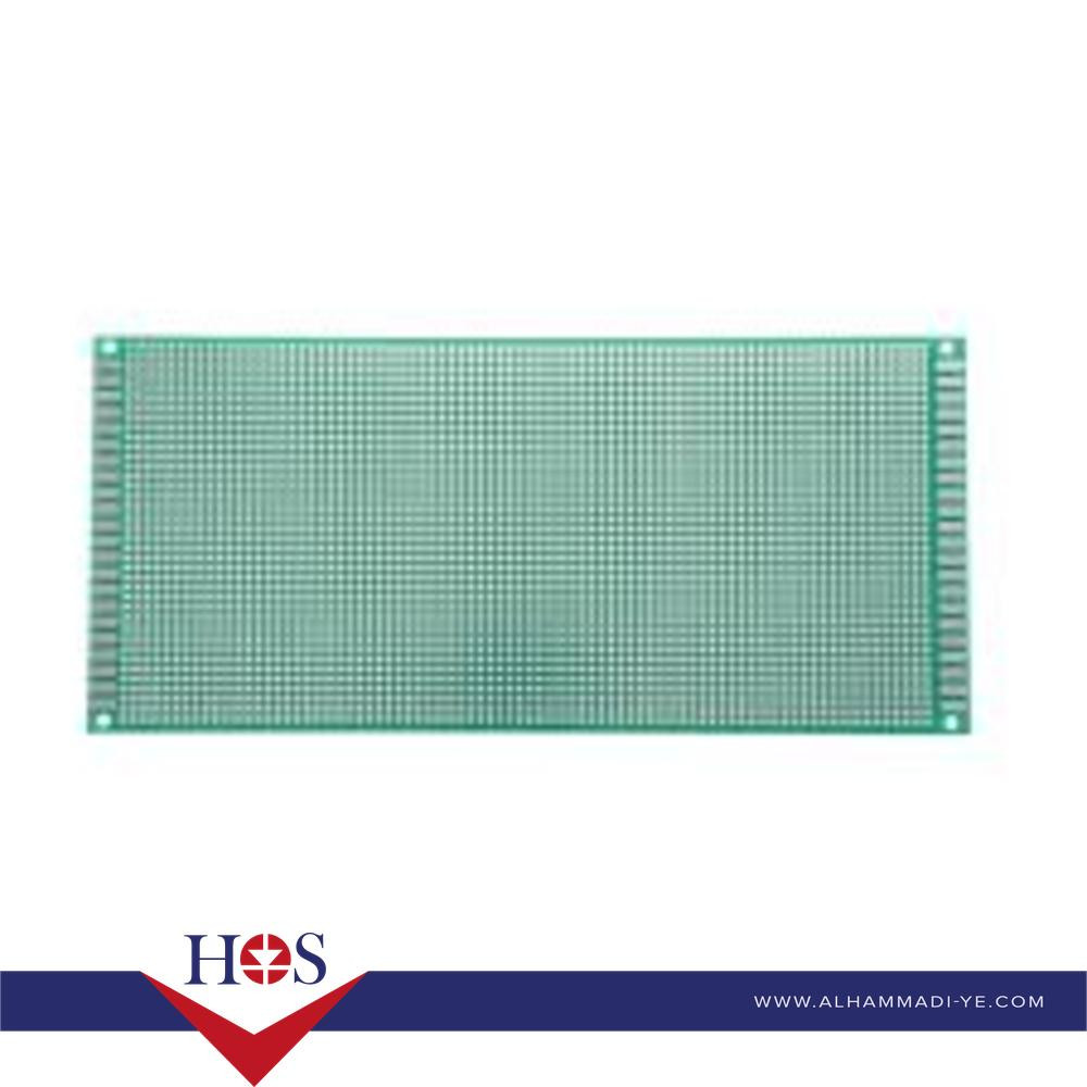 10-22cm-Universal-PCB-Prototype-Board-Single-Sided2.54mm-Hole-Pitch برده تجارب اخضر مخرم  10*22 سم