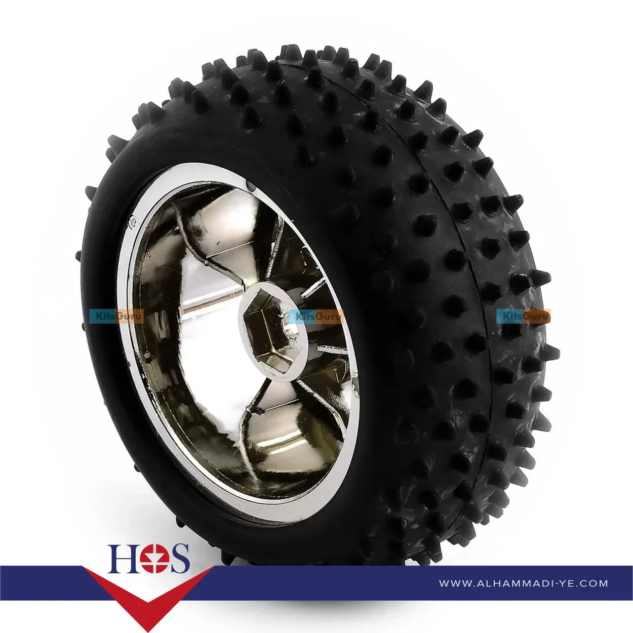 85MM Large Robot Smart Car Wheel, 38MM Width Surface عجله سياره فضي 85مم*38مم