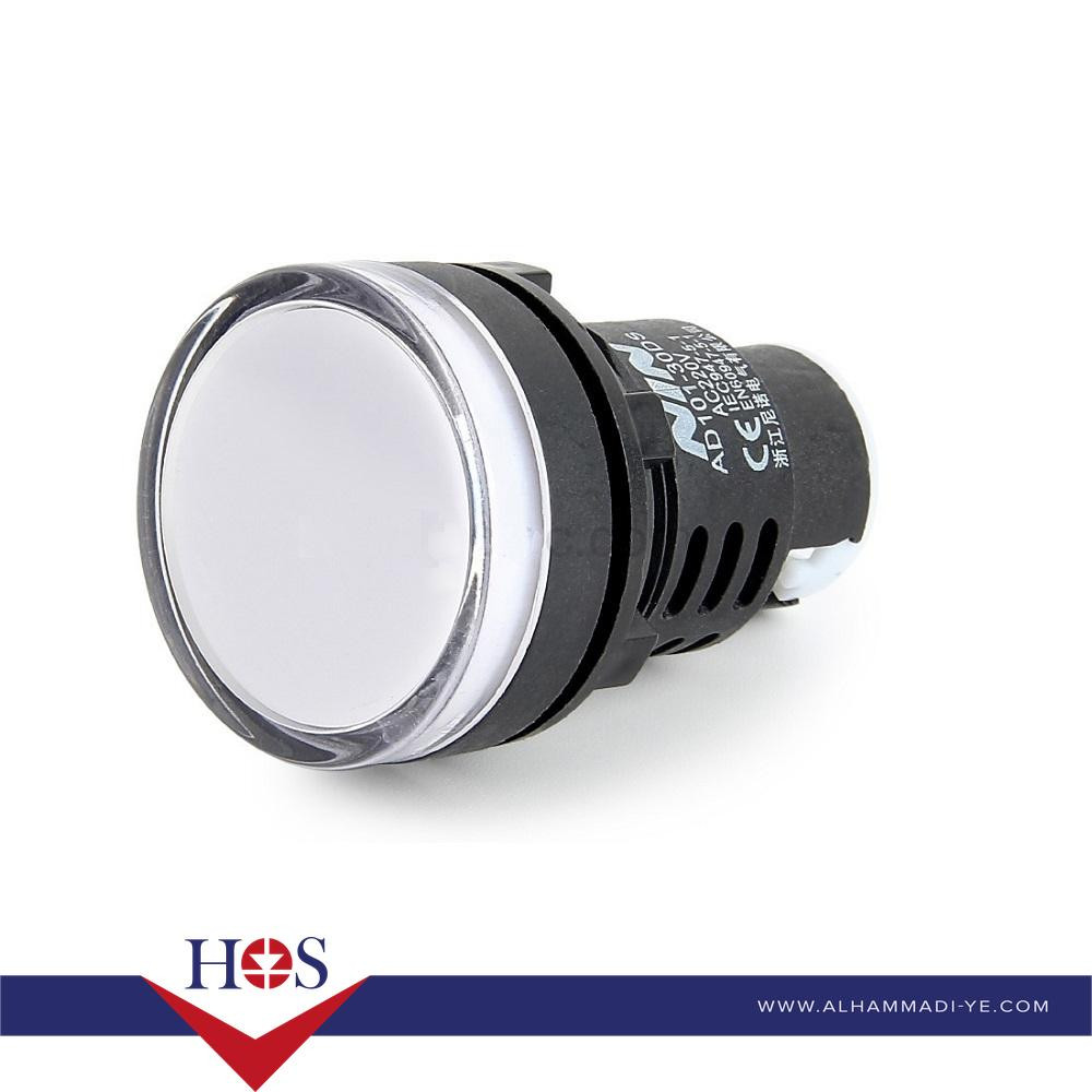 White AC/DC24V 16mm AD16-16E LED Power Pilot Signal Light Lamp MOQ10 لمبه اشاره طبلون ابيض