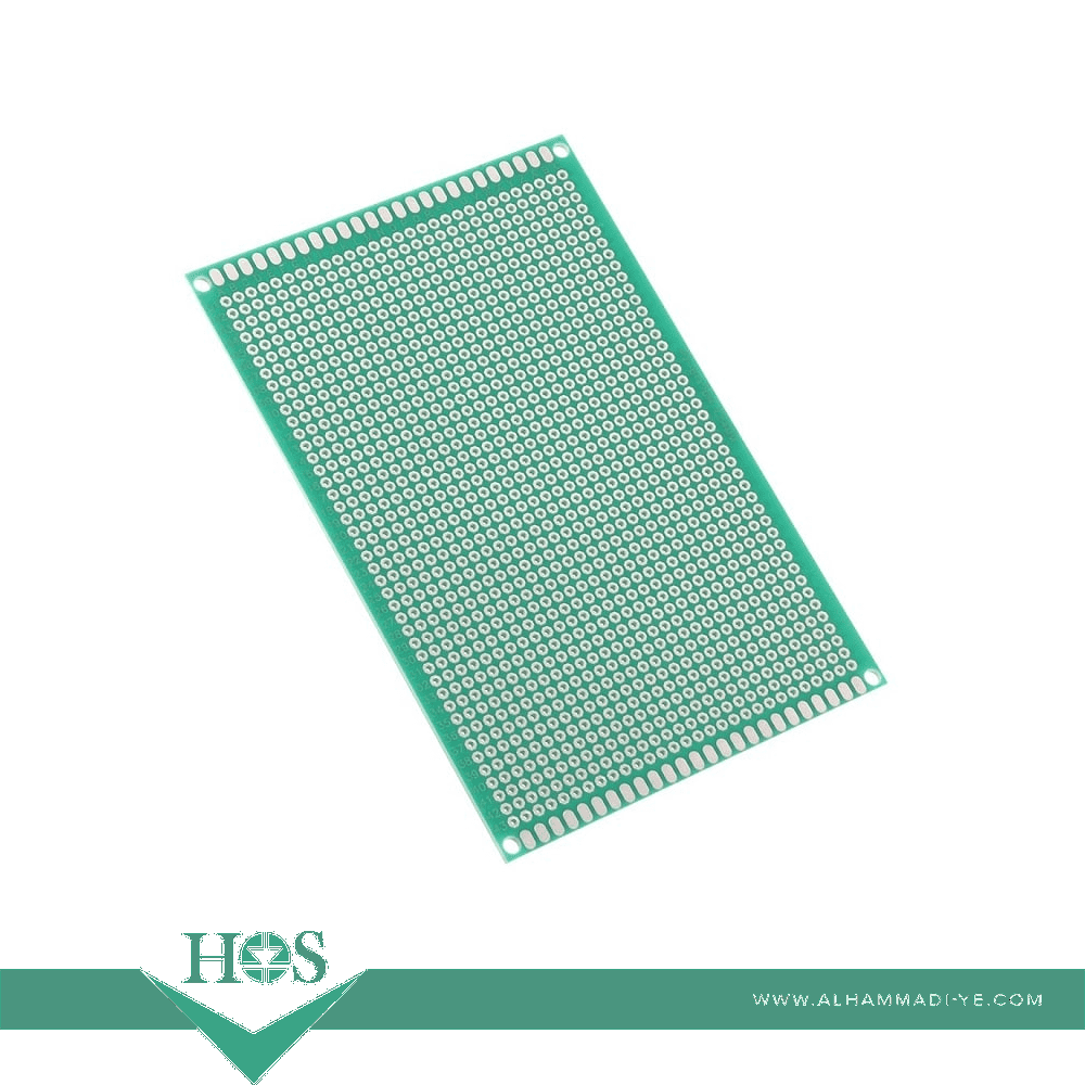 13-25cm-Universal-PCB-Prototype-E127Board-Single-Sided2.54mm-Hole-Pitch برده تجارب اخضر مخرم 13*25 سم