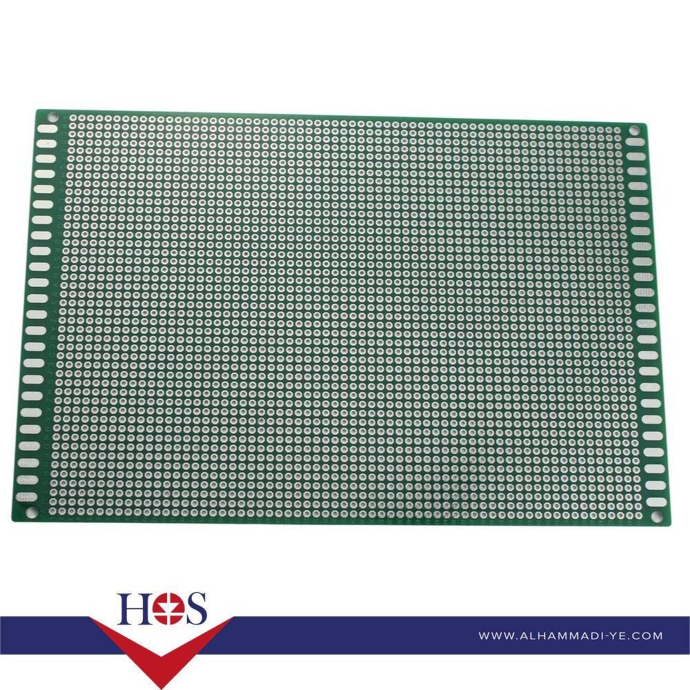 12*18 cm Universal PCB Prototype Board Double-Side 2.54mm Hole pitch برده تجارب اخضر مخرم 12*18 سم