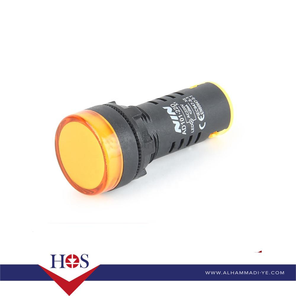 Yellow AC220V 16mm AD16-16E LED Power Pilot Signal Light Lamp MOQ10 لمبه اشاره طبلون اصفر