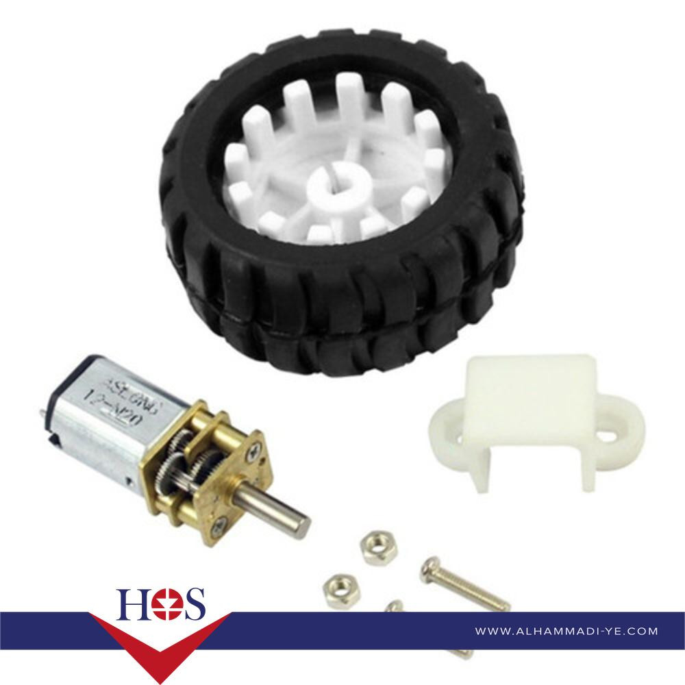 3PI miniQ Car Kit:  wheel Tyre + 12mm N20 Micro Gear Motor + Motor Mount Bracket Toy Car Accessories جير موتور حديد مع العجله