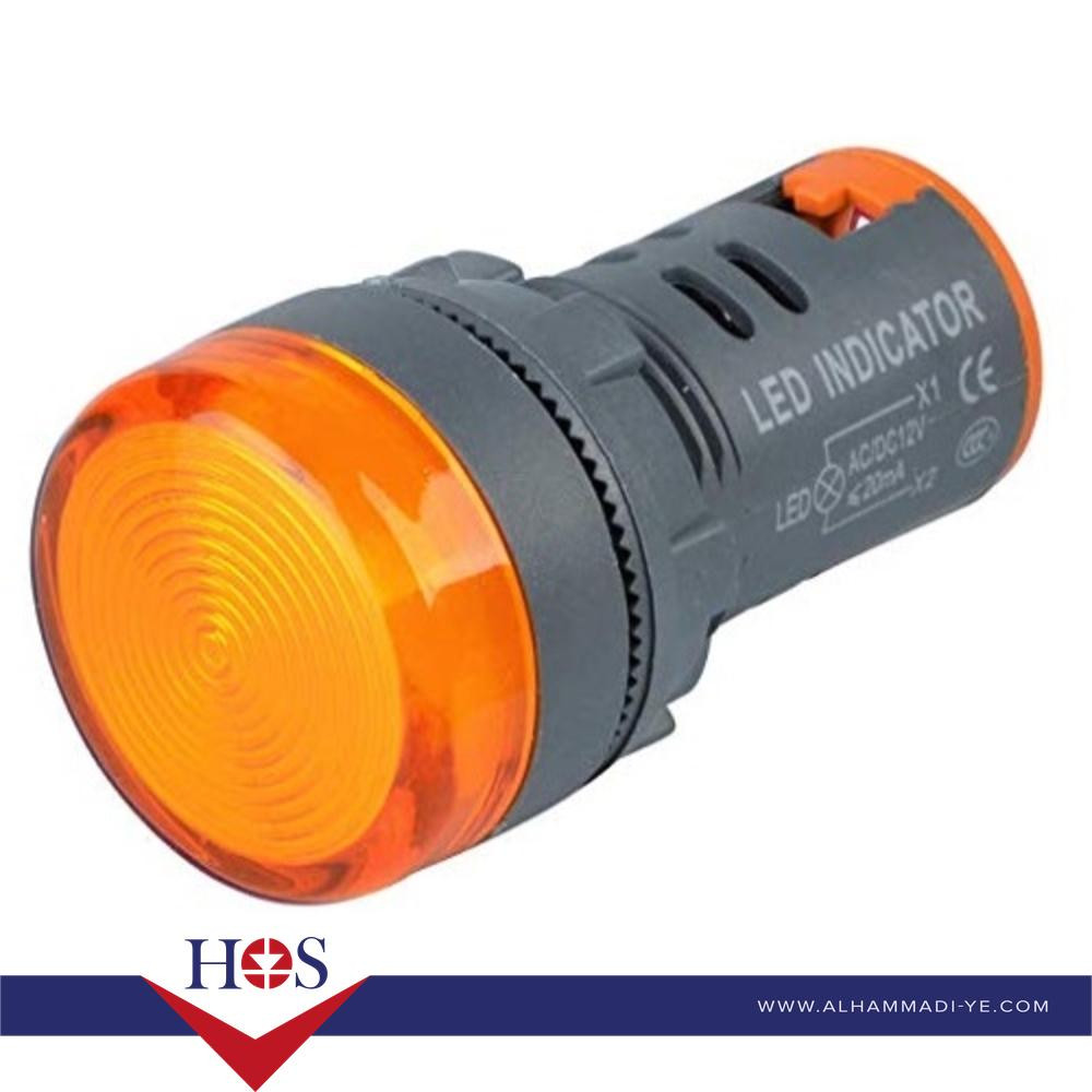 Yellow AC220V 16mm AD16-16E LED Power Pilot Signal Light Lamp MOQ10 لمبه اشاره طبلون اصفر