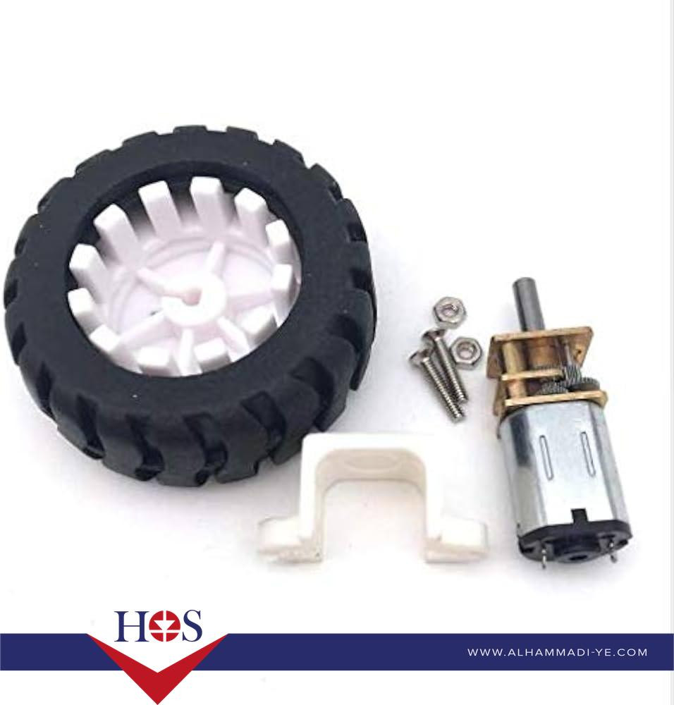 3PI miniQ Car Kit:  wheel Tyre + 12mm N20 Micro Gear Motor + Motor Mount Bracket Toy Car Accessories جير موتور حديد مع العجله